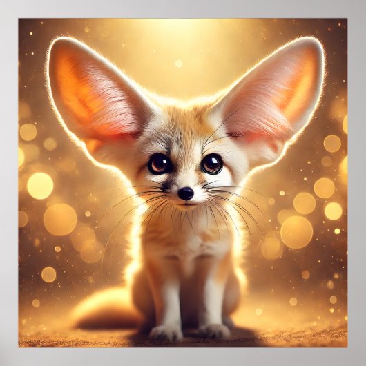 Niedliches Fennec Fox Fantasy Poster (Vorne)
