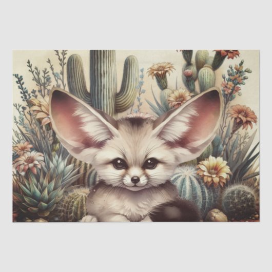 Niedliches Fennec-Fox-Tier Seidenpapier (Vorderseite)