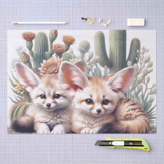 Niedliches Fennec-Fox-Tier Seidenpapier (Handwerk)