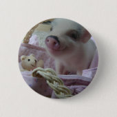 Niedliches Ferkel Button (Vorderseite)