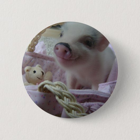 Niedliches Ferkel Button (Vorderseite)