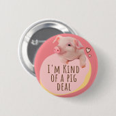 Niedliches Ferkel - ich bin eine Art Schweinefleis Button (Vorne & Hinten)
