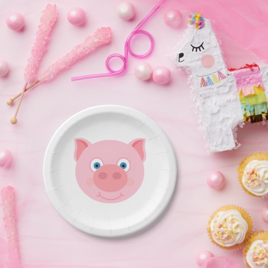 Niedliches Ferkel Pappteller (Party)