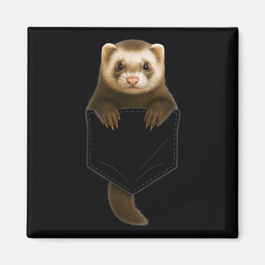 Niedliches Ferret Cket Funny Geschenk für Männer F Magnet (Vorne)