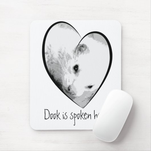 Niedliches Ferret im Herzen Mousepad (Mit Mouse)