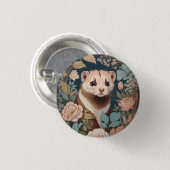 Niedliches Ferret Parco Tassino Button (Vorne & Hinten)