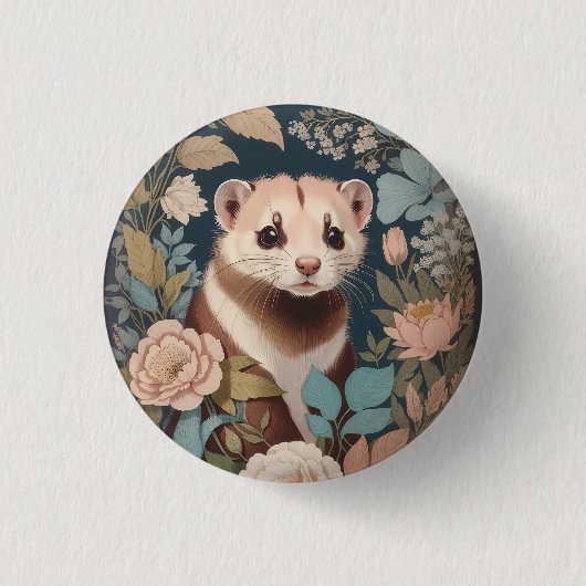 Niedliches Ferret Parco Tassino Button (Vorderseite)