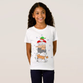 Niedliches festes Cat Stack Tower Weihnachtsbaum S T-Shirt (Vorne ganz)