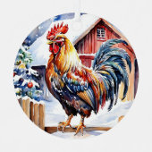 Niedliches festes Huhn Weihnachten Personalisiert Ornament Aus Metall (Vorderseite)