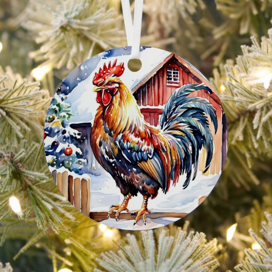 Niedliches festes Huhn Weihnachten Personalisiert Ornament Aus Metall (InSitu)