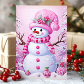 Niedliches festes Pink Snowman Weihnachten
