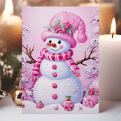 Niedliches festes Pink Snowman Weihnachten