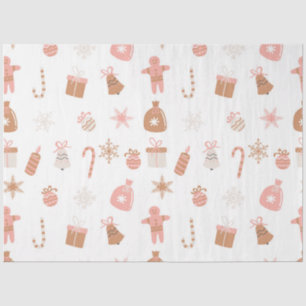 Niedliches festes Pink Weihnachtskuchen Schneefloc Seidenpapier