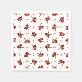 Niedliches festes Red Kasky Weihnachtsfest Serviette