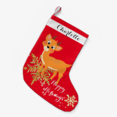 Niedliches festes Rentier Kleiner Weihnachtsstrumpf (Vorderansicht (hängend))