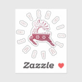 Niedliches festes Rentier Rot & Weiß Frohe Weihnac Aufkleber (Blatt)