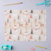 Niedliches festes Rosa Weihnachtsbaum Snowman Rent Seidenpapier (Basteln)