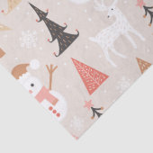Niedliches festes Rosa Weihnachtsbaum Snowman Rent Seidenpapier (Detail)