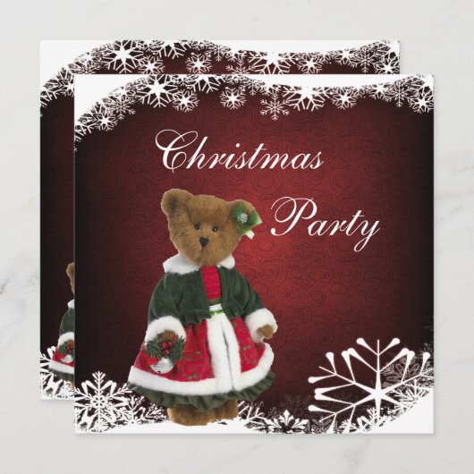 Niedliches festes Teddy Bear Party Einladung (Vorne/Hinten)