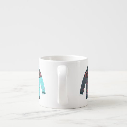 Niedliches festes Ugly Sweater Gemütliche Weihnach Espressotasse (Rückseite)