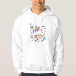 Niedliches festliches Pinguinblase-Kopf-Mädchen Hoodie