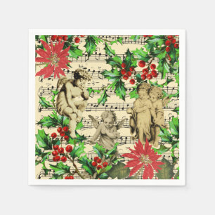 Niedliches festliches Vintages Angel Cherubs Heili Serviette