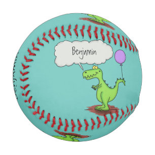Niedliches Feuer atmet grün lustiger Drache Cartoo Baseball
