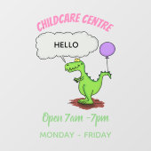 Niedliches Feuer atmet grün lustiger Drache Cartoo Fensteraufkleber (Blatt)