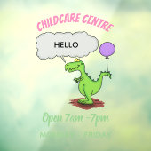 Niedliches Feuer atmet grün lustiger Drache Cartoo Fensteraufkleber (Blatt 3)