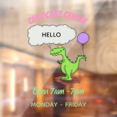 Niedliches Feuer atmet grün lustiger Drache Cartoo Fensteraufkleber (Blatt 2)