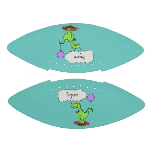 Niedliches Feuer atmet grün lustiger Drache Cartoo Football (Paneele)