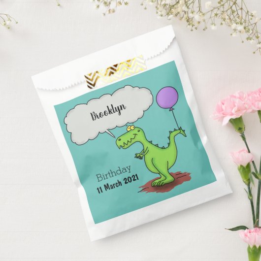 Niedliches Feuer atmet grün lustiger Drache Cartoo Geschenktütchen (Versiegelt)