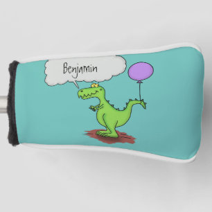 Niedliches Feuer atmet grün lustiger Drache Cartoo Golf Headcover