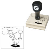 Niedliches Feuer atmet grün lustiger Drache Cartoo Gummistempel (Stempel)