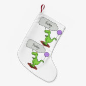 Niedliches Feuer atmet grün lustiger Drache Cartoo Kleiner Weihnachtsstrumpf (Vorderansicht (hängend))