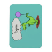 Niedliches Feuer atmet grün lustiger Drache Cartoo Magnet (Vertikal)