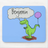 Niedliches Feuer atmet grün lustiger Drache Cartoo Mousepad (Vorne)