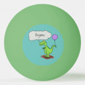 Niedliches Feuer atmet grün lustiger Drache Cartoo Tischtennisball (Rückseite)