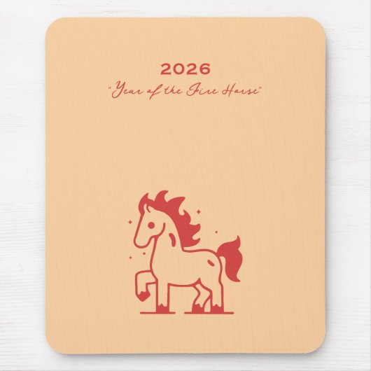 Niedliches Feuerpferd Mousepad (Vorne)