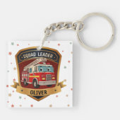 Niedliches FeuerwehrAbzeichen Personalisiert Schlüsselanhänger (Rückseite)