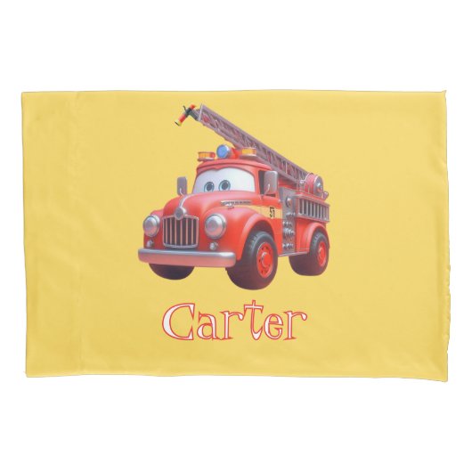 Niedliches Feuerwehrfahrzeug Kissenbezug (Vorderseite)