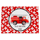 Niedliches Feuerwehrfahrzeug-Nachricht Beruf-Party Große Geschenktüte (Vorderseite)