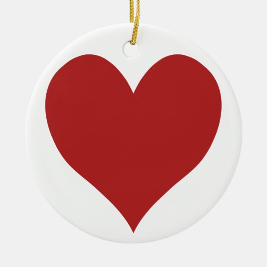 Niedliches Feuerziegelherz Keramikornament (Vorne)