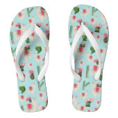 Niedliches Fiesta Llama & Cactus Pattern Badesandalen (Fußbett)
