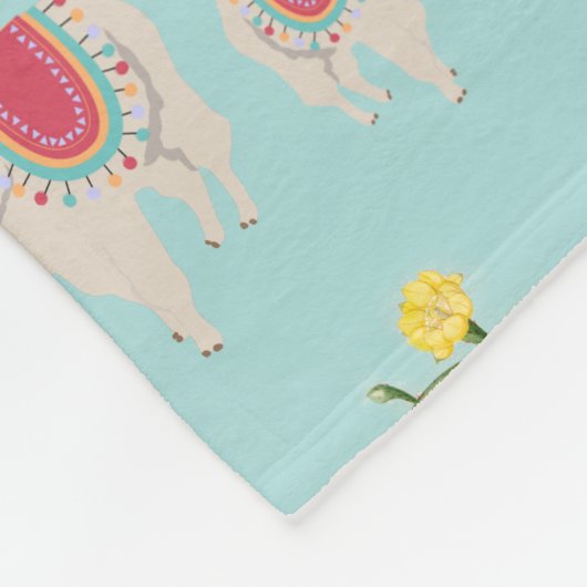 Niedliches Fiesta Llama & Cactus Pattern Fleecedecke (Ecke)
