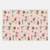 Niedliches Fiesta Llama & Cactus Pattern Geschenkpapier Set (Vorderseite 2)
