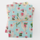 Niedliches Fiesta Llama & Cactus Pattern Geschenkpapier Set (Beispiel)