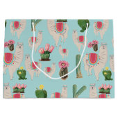 Niedliches Fiesta Llama & Cactus Pattern Große Geschenktüte (Vorderseite)