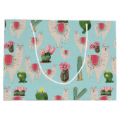 Niedliches Fiesta Llama & Cactus Pattern Große Geschenktüte (Rückseite)