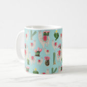 Niedliches Fiesta Llama & Cactus Pattern Kaffeetasse (Vorderseite Links)